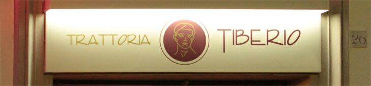 L'insegna della Trattoria Tiberio